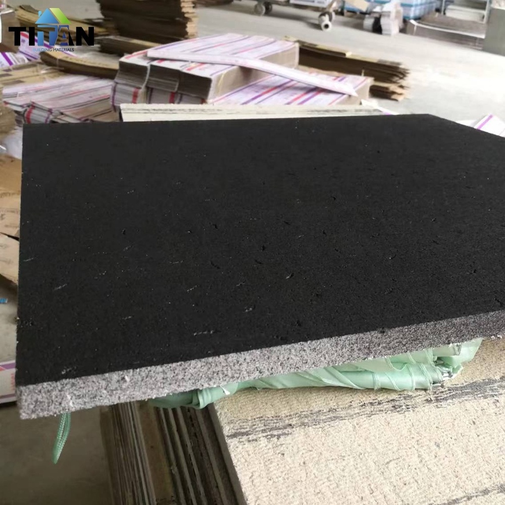 600 X 1200 Acoustic Mineral Fiber Drop Ceiling Insulated Black Ceiling Tiles