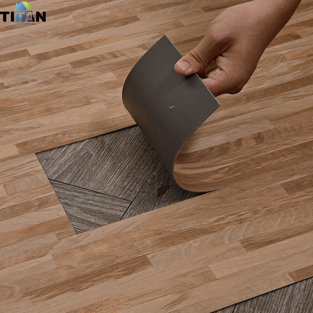 Pvc Lvt Flooring Tiles Glue Down Laminated Self Adhesive Plastic Vinyl Flooring