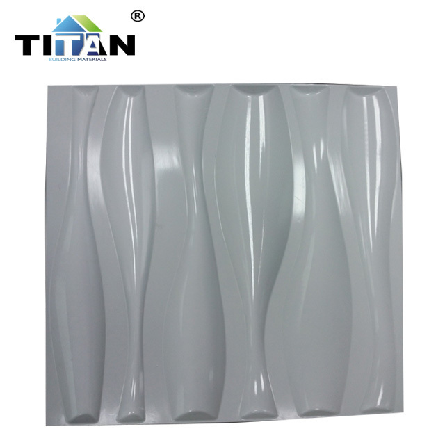 Mexico Colombia Wall Art Decorative PVC Material White Wave Design High Quality panel de pared 3d PVC 3D Wall Panel