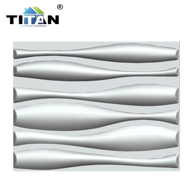 Mexico Colombia Wall Art Decorative PVC Material White Wave Design High Quality panel de pared 3d PVC 3D Wall Panel