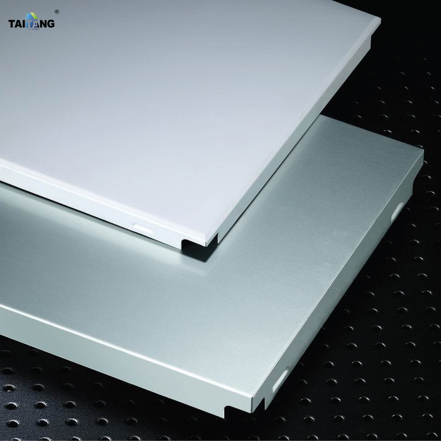 White Color Square Aluminum False Baffle Ceiling Tiles For Interior Drop Ceiling