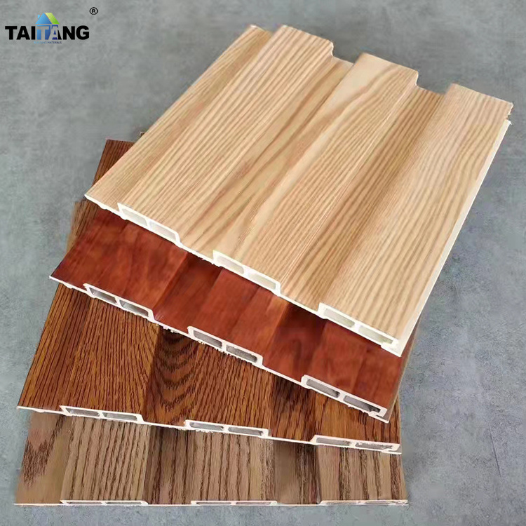 160*24Mm Wooden Grain Louver Pvc Wpc Wall Panels Designs For Decoration