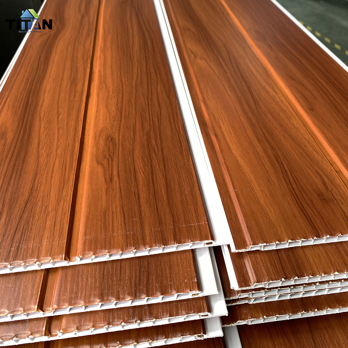 200*7.5mm Panama Wood Affect Pvc Wall Panel Plain Ceiling Wooden Pared Panel Pvc