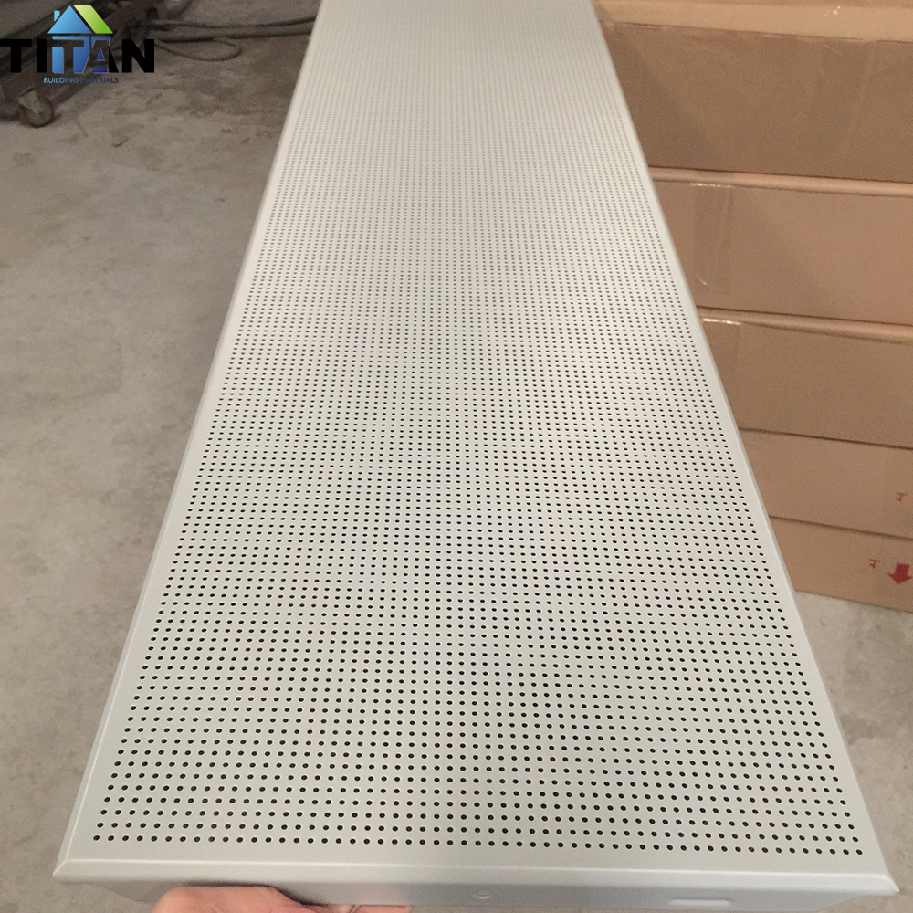 White Color Square Aluminum False Baffle Ceiling Tiles For Interior Drop Ceiling