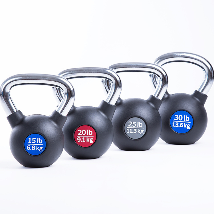 China Wholesale  cast iron dipping rubber coated kettlebell