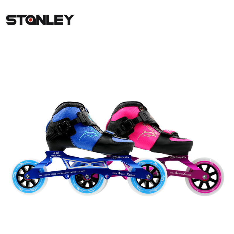 Factory Production Custom OEM Kids Adjustable 4 Size Boot Both 3&4 Wheel Nylon Fiber Roller Inline Speed Skates