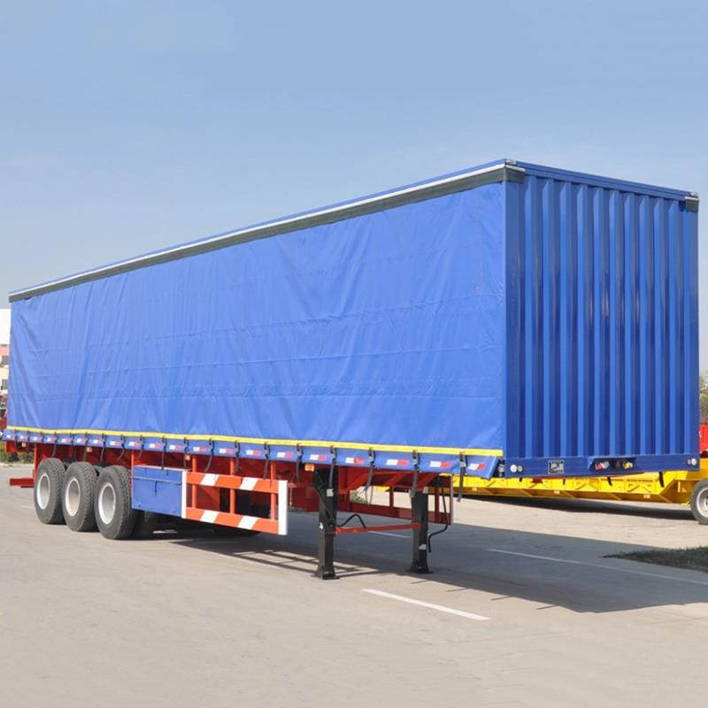 3 Axles 40ft PVC Fabric Curtain Van Trailer Tarpaulin Roller Shutters Curtain Side Open Semi Trailer for Sale