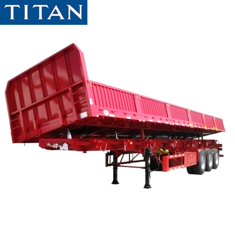 3 axles dumper aggregate side dump tipper trailers 45cbm tipper gooseneck grain dumping semi trailers for sale