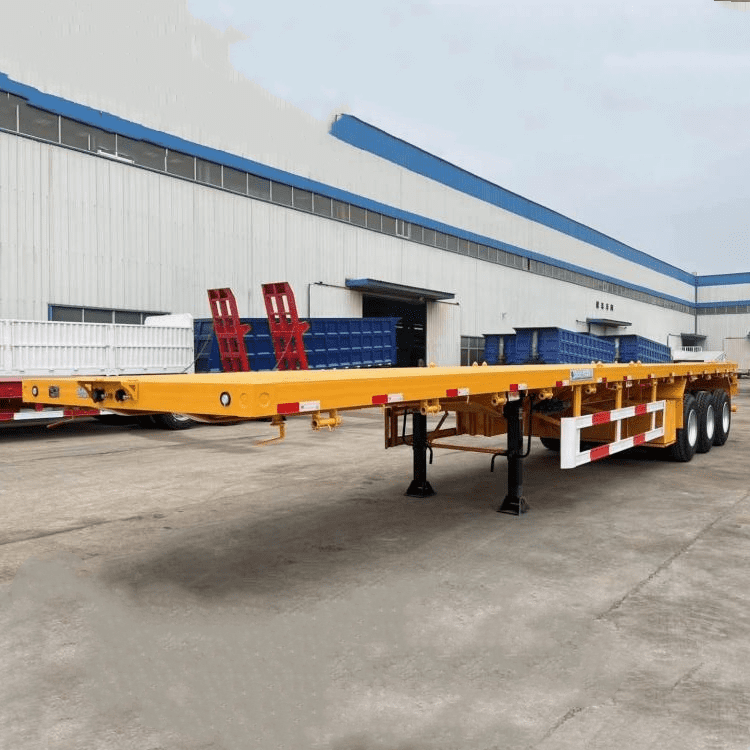 Flatbed Trailer Flat Bed Semi Truck Trailer Container Shipping Transport 2/3/4 Axle