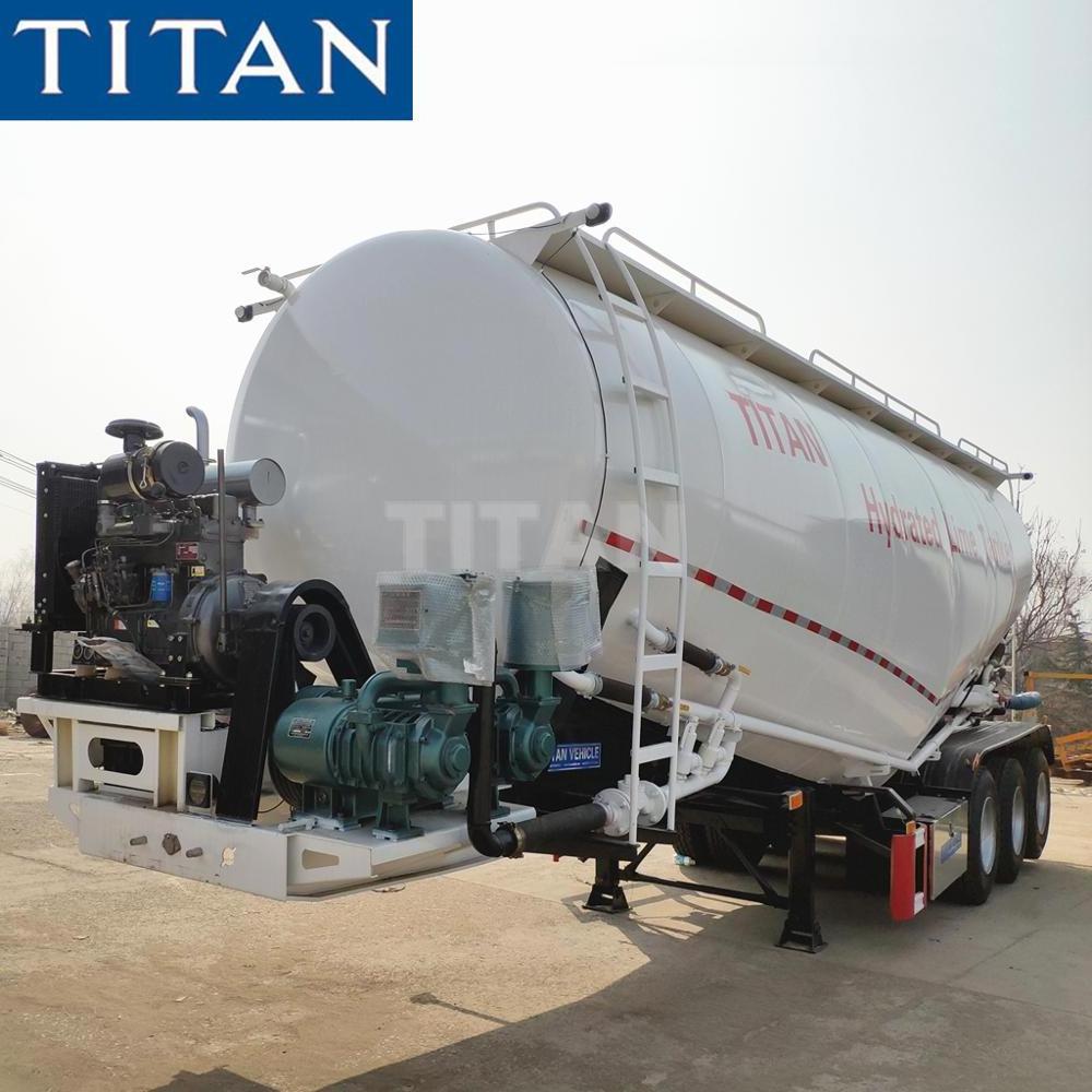 TITAN 3 Axle 40-60 Tons 45cbm Dry Bulk Cement Powder Bulker Tanker Siloba Truck Trailer for sale