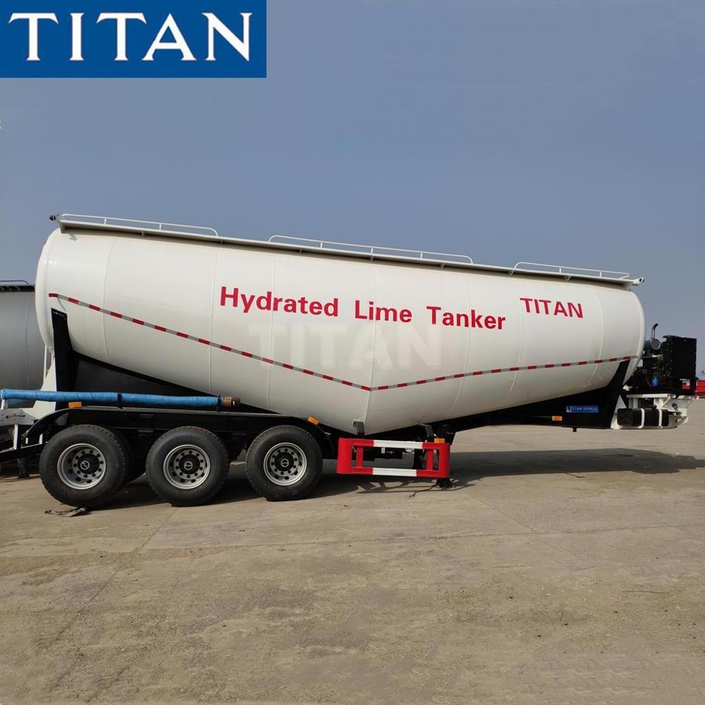 TITAN 3 Axle 40-60 Tons 45cbm Dry Bulk Cement Powder Bulker Tanker Siloba Truck Trailer for sale