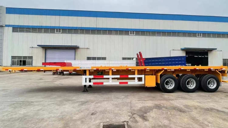 Flatbed Trailer Flat Bed Semi Truck Trailer Container Shipping Transport 2/3/4 Axle