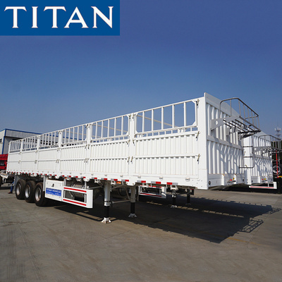 60T sugar cane livestock cattle pig animal transport trailer cargo trailers for sale