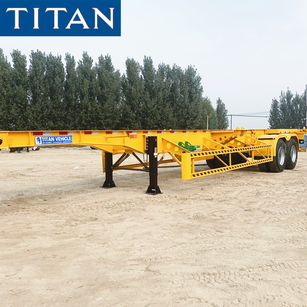 Used and new 20/40 foot skeleton trailer container chassis for sale in Malta