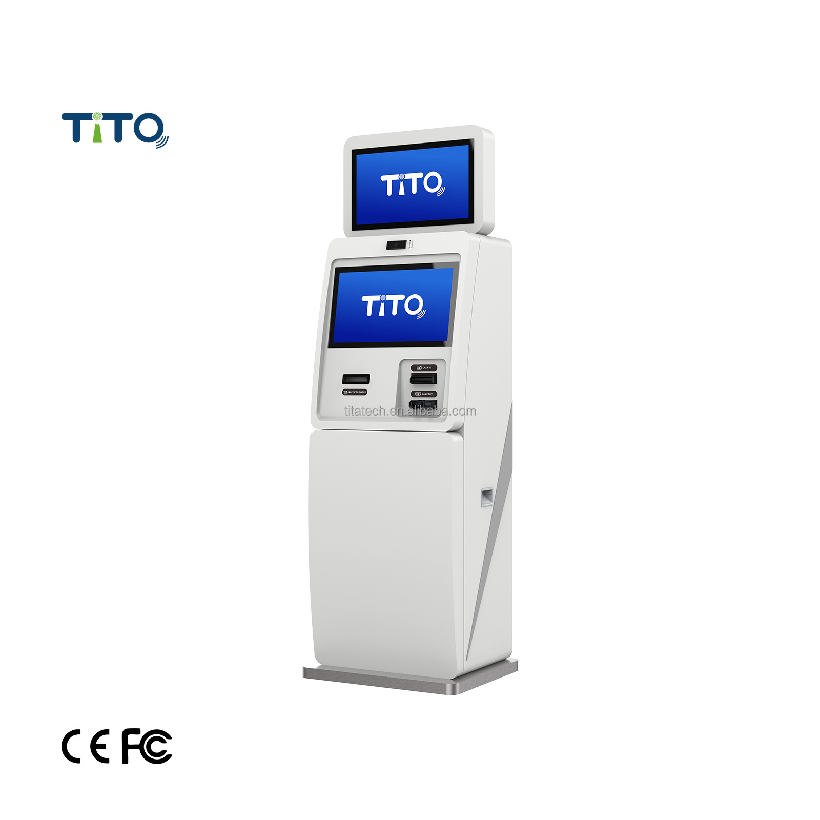 Windows and Android OS  Dual Screen Payment Kiosk Gaming Crypto ATM machine cash recycler bill payment terminal