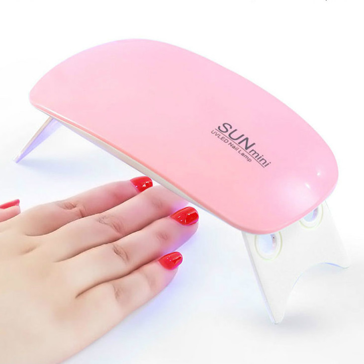 Custom Logo Mini Portable 6W LED UV Colorful USB USB Cable Small Nail Lamp For Nail Polish Dryer