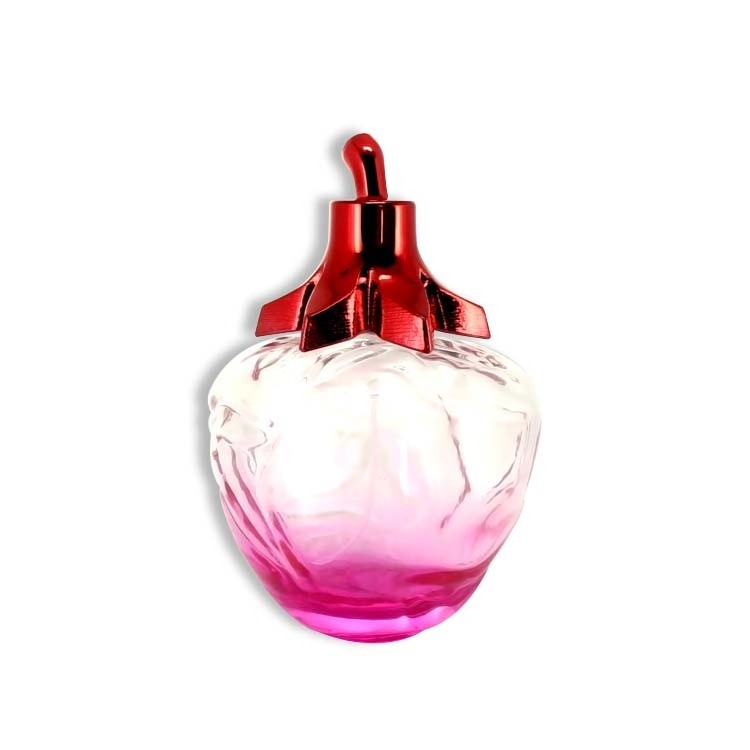 100 ml Strawberry Shaped Crystal Perfume Bottle Necklace Glass Decoration Fancy Spray Perfume Bottle