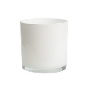 2024 Elegant 8 Oz 10 Oz 14 Oz 17 Oz Electroplated Round Bottom Glass Wide Frosted Matte White Votive Candle Jars