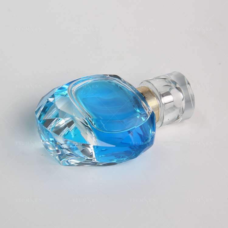 Fancy Parfum Botol Custom Crimp Neck Diamond Heart Shape Empty 30ml 35 ml 45ml 75ml 100ml Glass Perfume Bottle