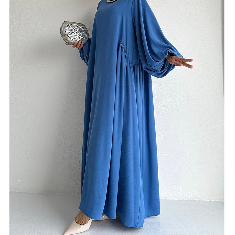 Chiffon Custom Dubai Solid Color Simple Modest Islamic Clothing Abaya Muslim Dresses For Women Abaya