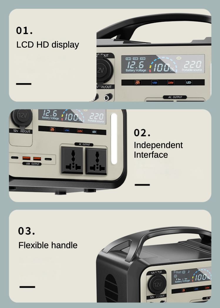Home Outdoor Camping Energy Storage Battery Backup 110V 220V Portable Power Station Mobile Power Bank Station Generator