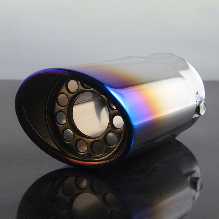 Racing Flame Led Muffler Tip Carbon Fiber Car Tail Light Stainless Steel Automobile Exhaust Pipe