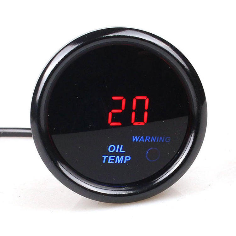 52mm 2inch Led Smoke Lens 0-1Bar Auto Voltage Gauge Oil Press Temperature Water Temp Gauge For 12V Car Auto Meter Gauge