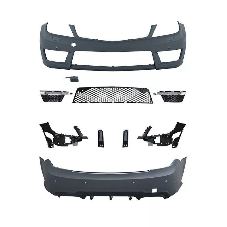 Front Bumper Grills Lamp Hood Rear Diffuser Exhoust W204 Black Series Car Kits C63 Body Kit upgrade For W204 C63 Amg