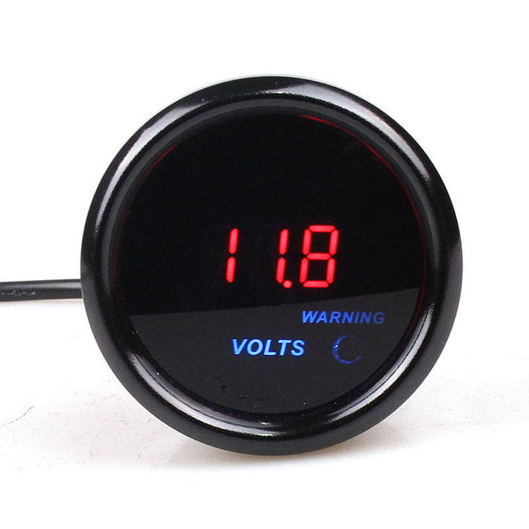 52mm 2inch Led Smoke Lens 0-1Bar Auto Voltage Gauge Oil Press Temperature Water Temp Gauge For 12V Car Auto Meter Gauge