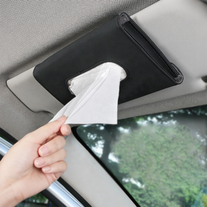 Hot selling Leather Rectangle Car Accessories Paper Napkin Box Tissue Storage Box Case Holder