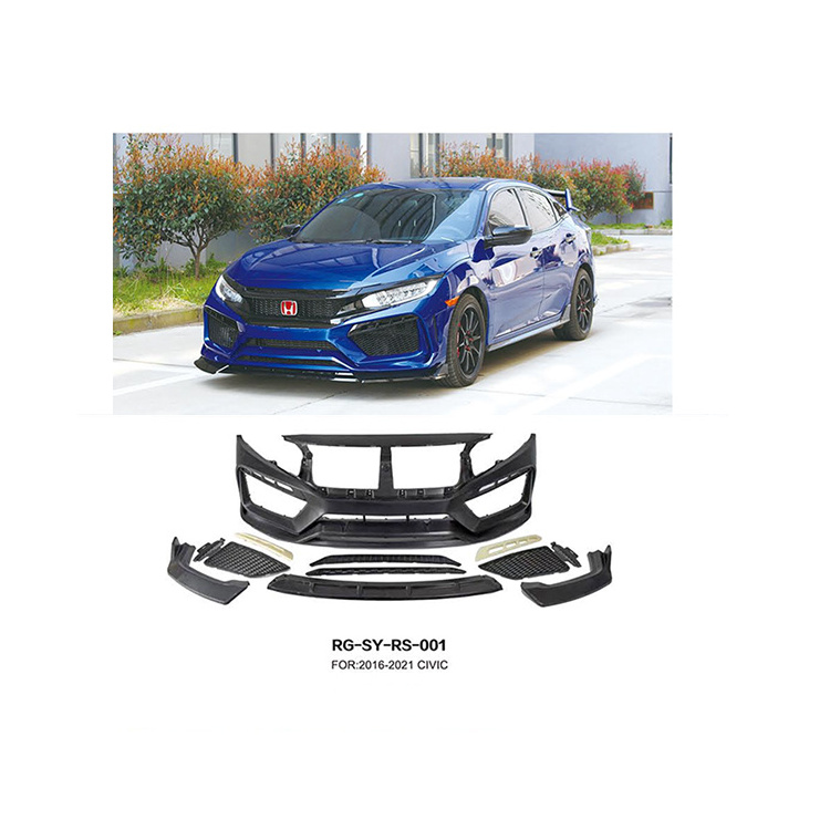 High Quality Front Bumper Car Exterior Accessories Body Kits for Honda Civic 2016-2020 Sports Picture Universal / Tiypeor CN;ZHE