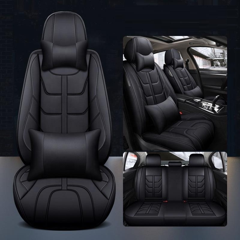 high quality car Seat Covers Universal stripe PU leather Fit Full Set Travel Master fits most Cars Auto car seat covers