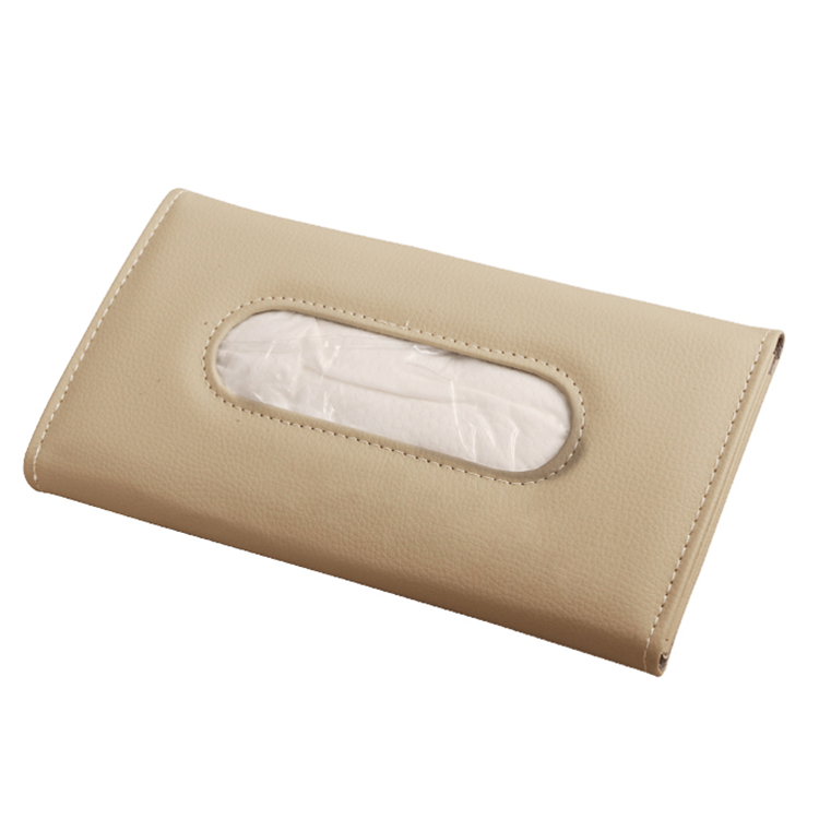 Hot selling Leather Rectangle Car Accessories Paper Napkin Box Tissue Storage Box Case Holder