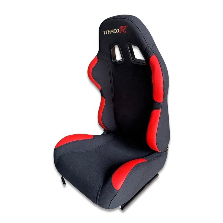 Top selling universal car seat racing bucket black red splicing type-r reclinable racing seat