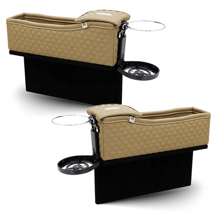 PU Leather Storage Box Car Side Gap Seat Organizer Front Slot Gap Filler With Usb Charging Port Storage Boxes