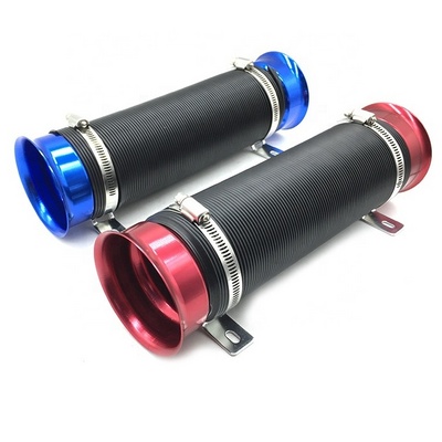 Universal aluminum car turbo multi flexible air intake pipe pvc tube air cooling engine duct inlet telescopic hose