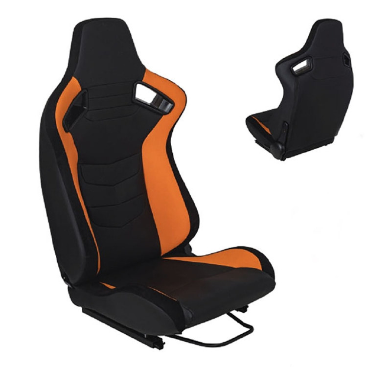 Interior universal custom sport dual sliding PVC eco-friendly yellow and orange seats