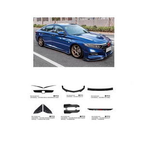 Tiypeor Car Exterior Accessories Bright Black Front Bumper Lip Splitter for Honda Accord Sports ABS Rear Bumper Customizable