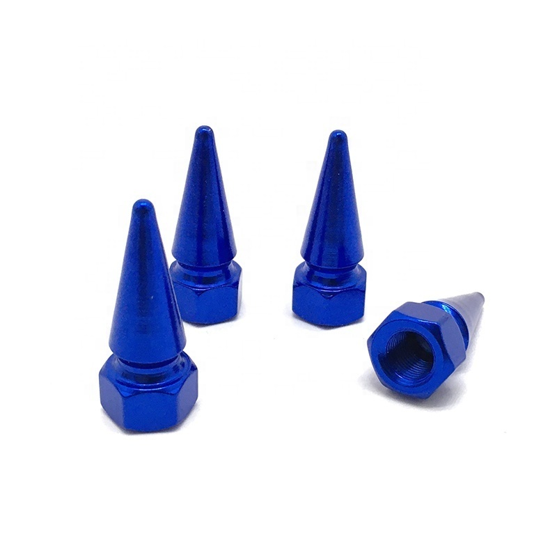 Most popular colorful taper chromed aluminum car Valve Cap alloy tire valve cap for bicycle refit