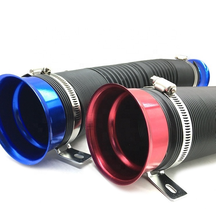 Universal aluminum car turbo multi flexible air intake pipe pvc tube air cooling engine duct inlet telescopic hose