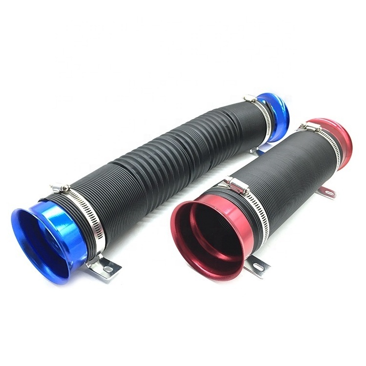 Universal aluminum car turbo multi flexible air intake pipe pvc tube air cooling engine duct inlet telescopic hose