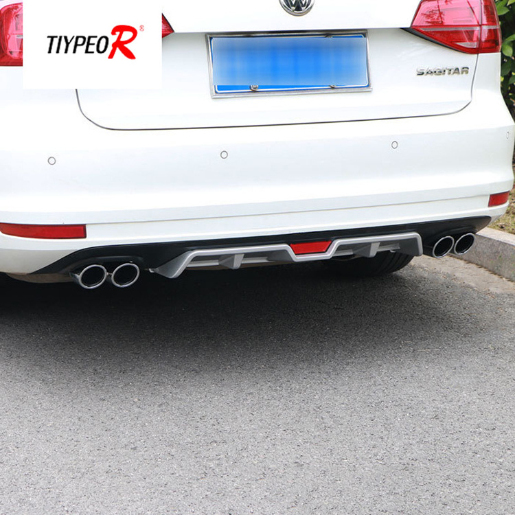 difusor universal car rear bumper diffuser lip spoiler reflector quad exhaust tip silver black rear diffuser