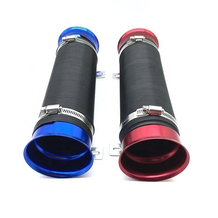 Universal aluminum car turbo multi flexible air intake pipe pvc tube air cooling engine duct inlet telescopic hose