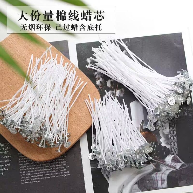 The factory make  60 Pieces Cotton Candle Wicks with Candle Wick Stickers and Centering Device for Candle DIY