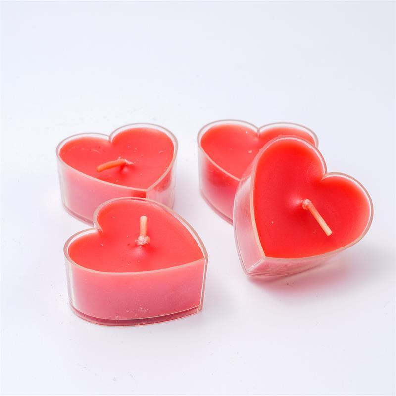 High quality Heart Shape Clear Container Holder Mold Decorative Lights With Plastic Cup Tea Candle for DIY