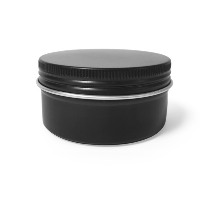 Custom Empty Black 100g 200g 8oz Oil Solid Cream Jars Round Tea Hair Wax Candle Storage Tin Cans Aluminium Foil Containers