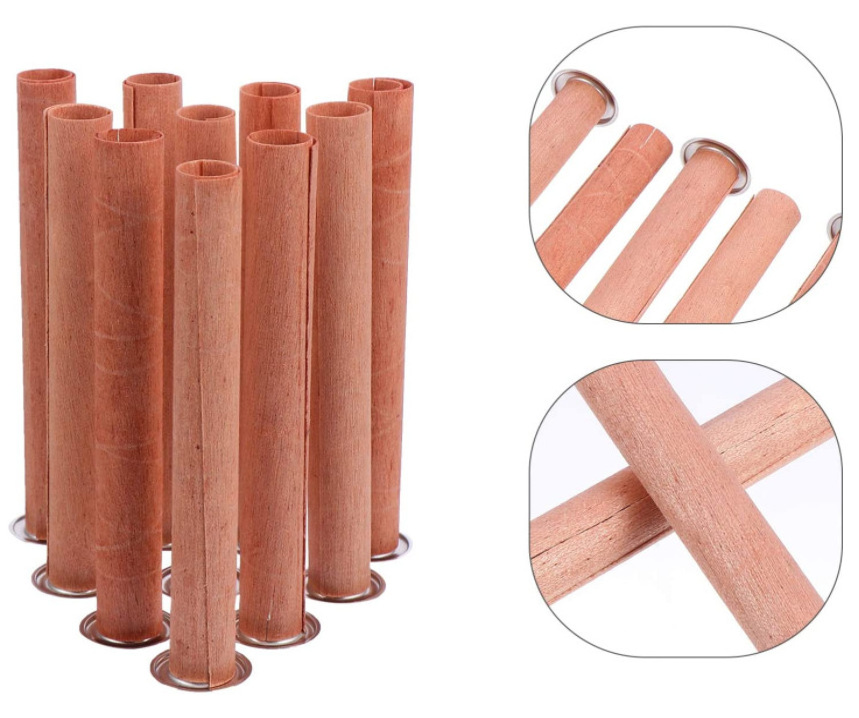 Cross wood crackling wick booster lc2 holder tube soy wax scented wooden candles for making pack of 100pcs