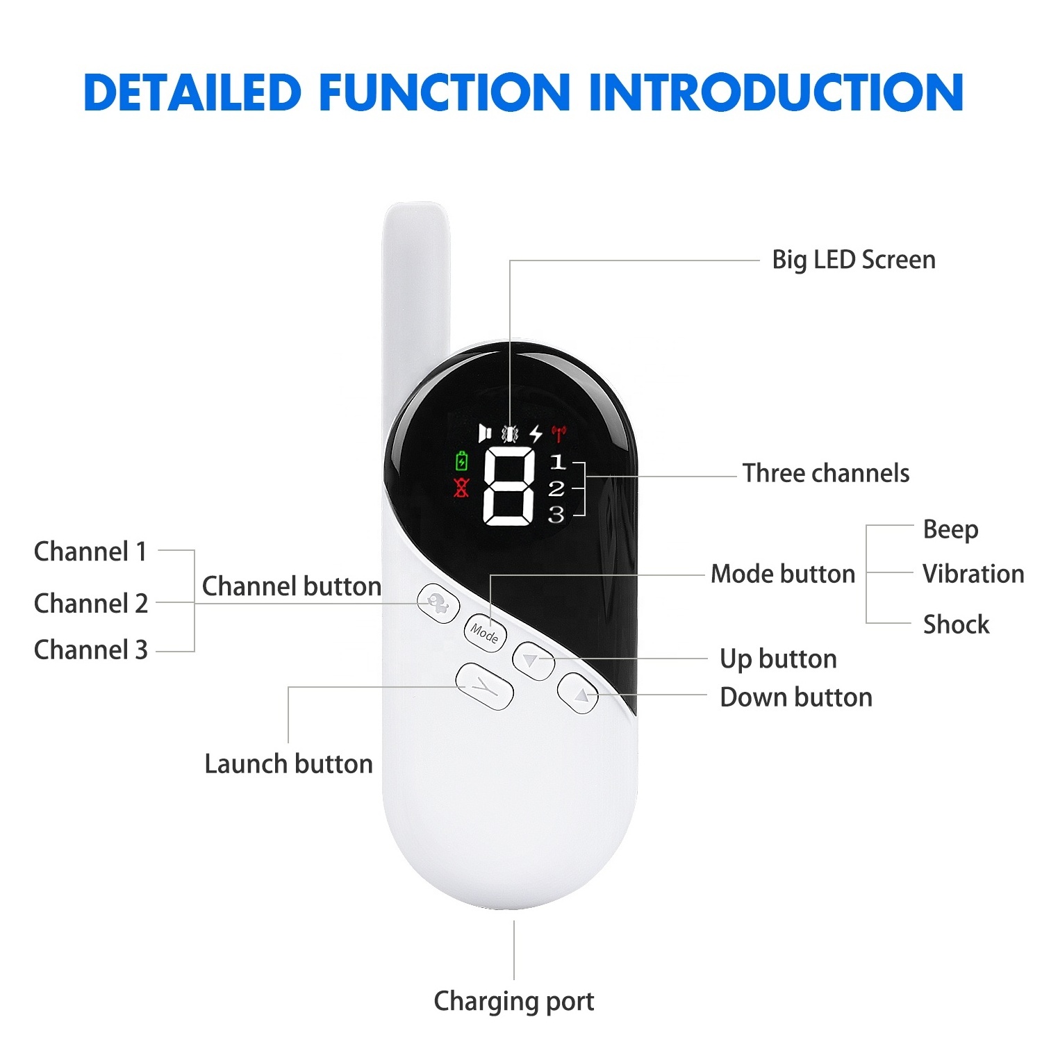 Top Dog Training Supplies New Arrival Safe Rechargeable  Remote Control Pet Dog Electronic Shock Slave Training Collar