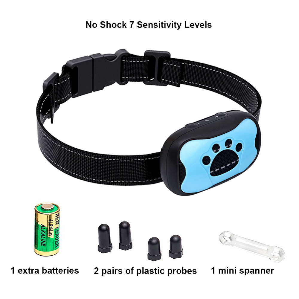 NO Shock Humane Paw Patent Design Barking collars with Adjustable Sensitivity Sound and Vibration Dog Anti Bark Collar