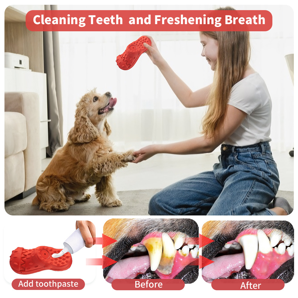 A mazon top seller wholesale Squeak interactive rubber Dog chew toy slippers pet toys